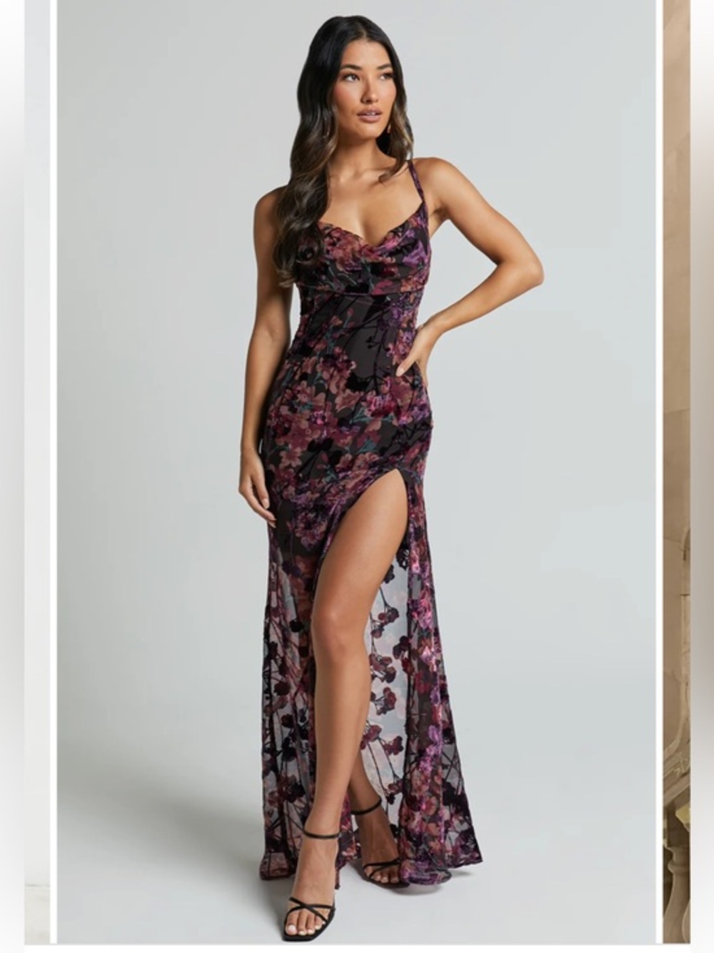 Showpo ALETTA MAXI DRESS
Cowl Cross Back Dress In Burn Out Floral size 10